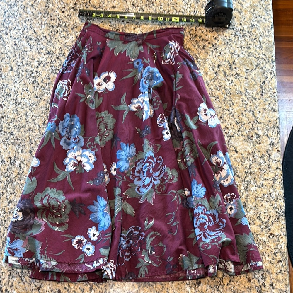 Floral Burgundy Skirt